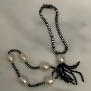 Freshwater Pearl & black onyx bracelet set